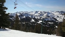 ski lift and ski slopes 
