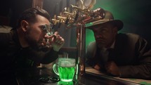 Investigating Mysterious Green Beer in a Pub 