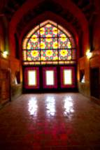 stained glass windows in a Mosque in Iran 