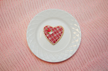 heart cookie on a plate 