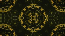 Psychedelic Fractal Kaleidoscope, Continuous Vj Loop, Circular Geometric Patterns, Green, Yellow Star and Diamond Shapes