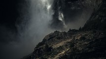 Dramatic view of Lower Yosemite Falls