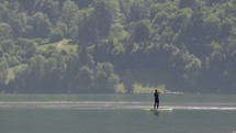 Stand up Paddle Boarder on a Lake