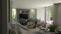 Modern luxury living room dolly shot
