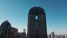 Circling Aerial of Downtown Dallas Skyscraper