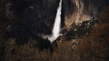 Powerfull waterfall in Yosemite National park