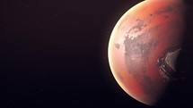 Planet Mars, Mars Rotating Slowly - closeup	