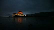 Castle in Scotland in the rain 