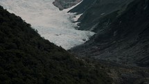 Glacier In The Mountains In Patagonia, Argentina - Drone Shot	