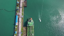 Oil tanker in a seaport
