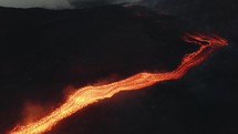 Rivers of Lava from Pacaya Volcano Eruption in Guatemala - Drone aerial view	