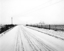 snow on a country road 