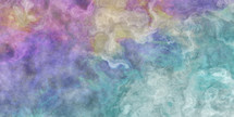 Marbleized turquoise to plum, fog or cloud effect