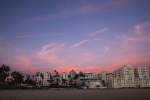 hotels along a beach shore 