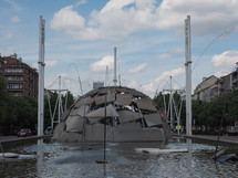 TURIN, ITALY - CIRCA MAY 2019: The igloo fountain designed by Mario Merz