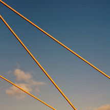 cables against a blue sky 