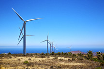Wind turbines in the isle 