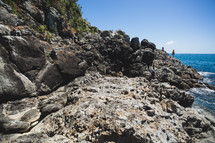 rock cliff and ocean 