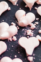 heart shaped pink cookies 