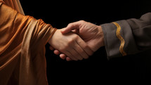 Man and woman decide on an important  business contract. Hand gesture