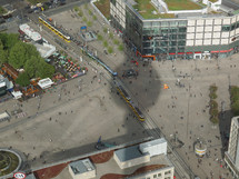 BERLIN, GERMANY - MAY 08, 2014: Aerial bird eye view of the city of Berlin Germany