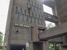 LONDON, ENGLAND, UK - JUNE 20, 2011: The Balfron Tower designed by Erno Goldfinger in 1963 is a Grade II listed masterpiece of new brutalist architecture