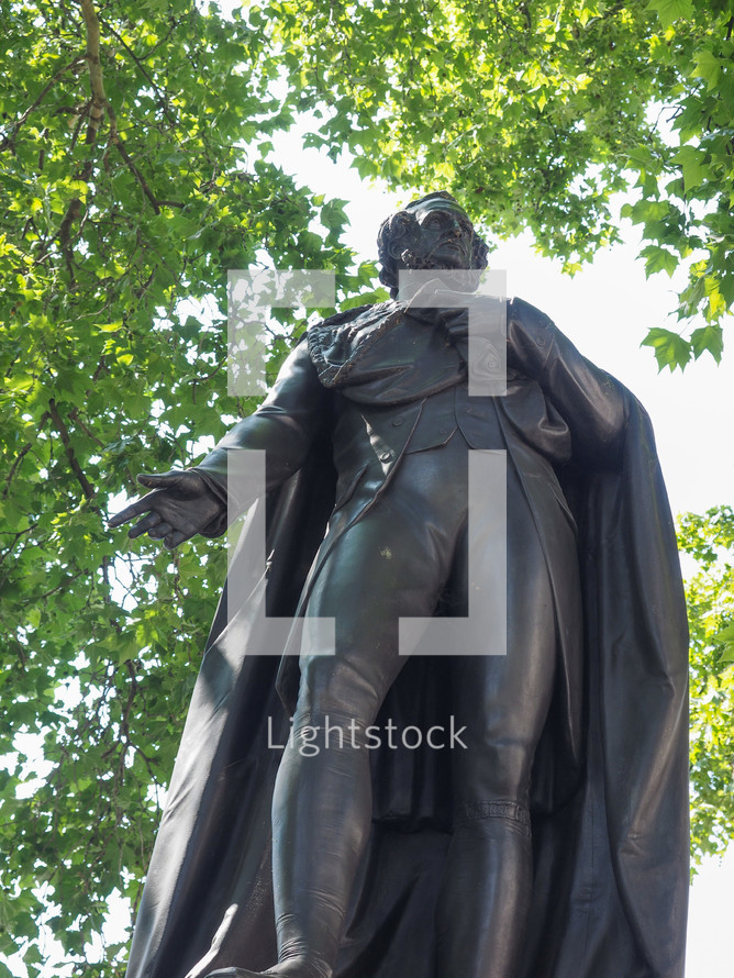 LONDON, UK - CIRCA JUNE 2018: Statue of the Earl of Derby in Parliament Square