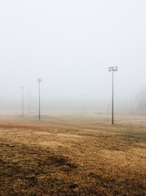 stadium lights and fog 