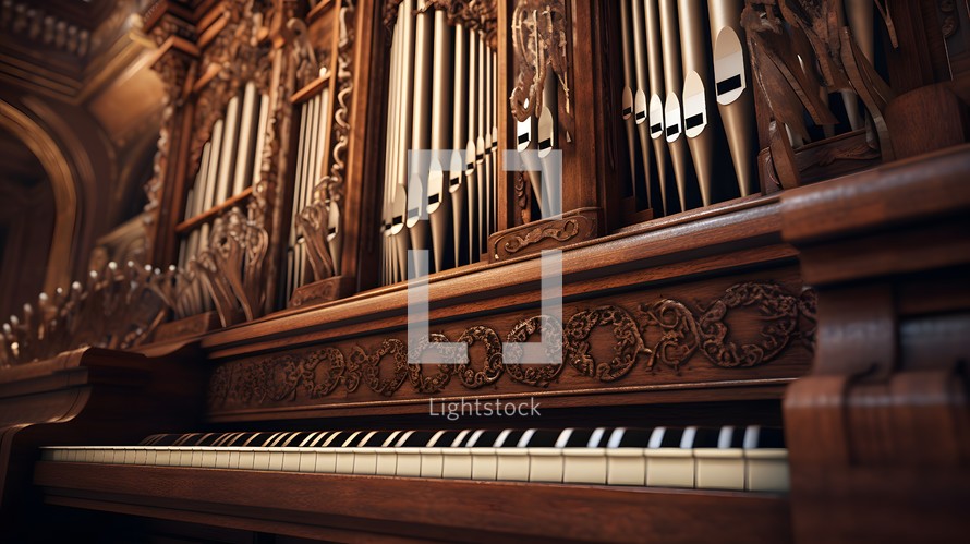 Piano Keys Of A Church Organ 