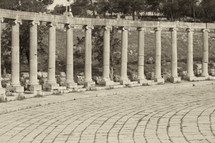 columns at ruins in Jordan 