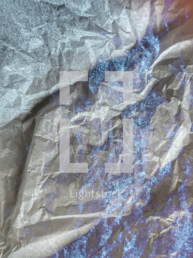 crumpled gray and blue paper texture background