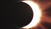 Total Solar Eclipse, sun, moon and earth alignment. Extreme Close-up	