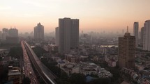 Timelapse of sun rising in Bangkok, Thailand