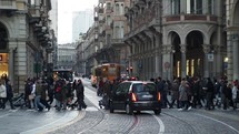 Busy street in Turin