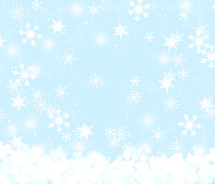 winter snowflakes on light blue background 