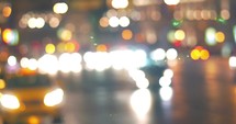Blurred lights of city and transport