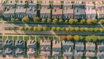 aerial view over homes in a subdivision 