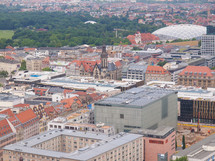LEIPZIG, GERMANY - JUNE 14, 2014: Aerial view of the city