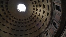 The Dome of the Pantheon in Rome, Italy. Built in the 2nd century AD, the Pantheon is a well-preserved temple of Ancient Rome