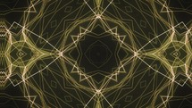 Geometric Yellow Fractal Kaleidoscope Pattern,Center Focused, Seamless Vj Loop	