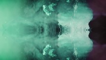 Vertical Of Visual Effects With Green Ink Colors Blending Underwater. Close up	