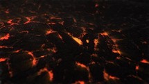 Moving Magma Lava Fields In A Seamless Loop. 3D Animation	