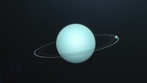 Orbit around Uranus, Seventh Planet of the solar system in Outer-Space