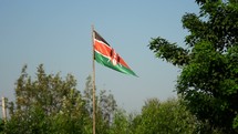 A Kenyan flag on a flag pole