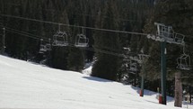 skiers and ski lift 