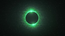 Glowing Green Circle Radiance Motion In Black Background	