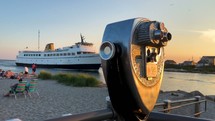 cruise ship and binoculars 