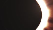Total Solar Eclipse, sun behind the moon. Extreme Close-up	