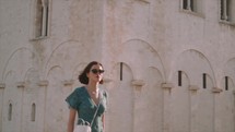 Girl walking in the streets of Italy