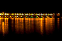 An old bridge in Iran at night 